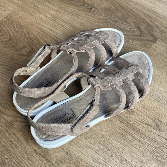 Lauren Blackwell Gladiator Sandal the Tristan in brown/gold size 7 - Picture 9 of 11